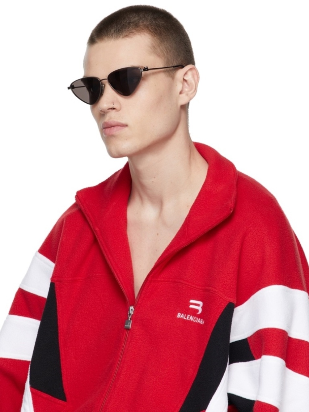 New Display Balenciaga Gunmetal BB0166S Sunglasses by Balenciaga